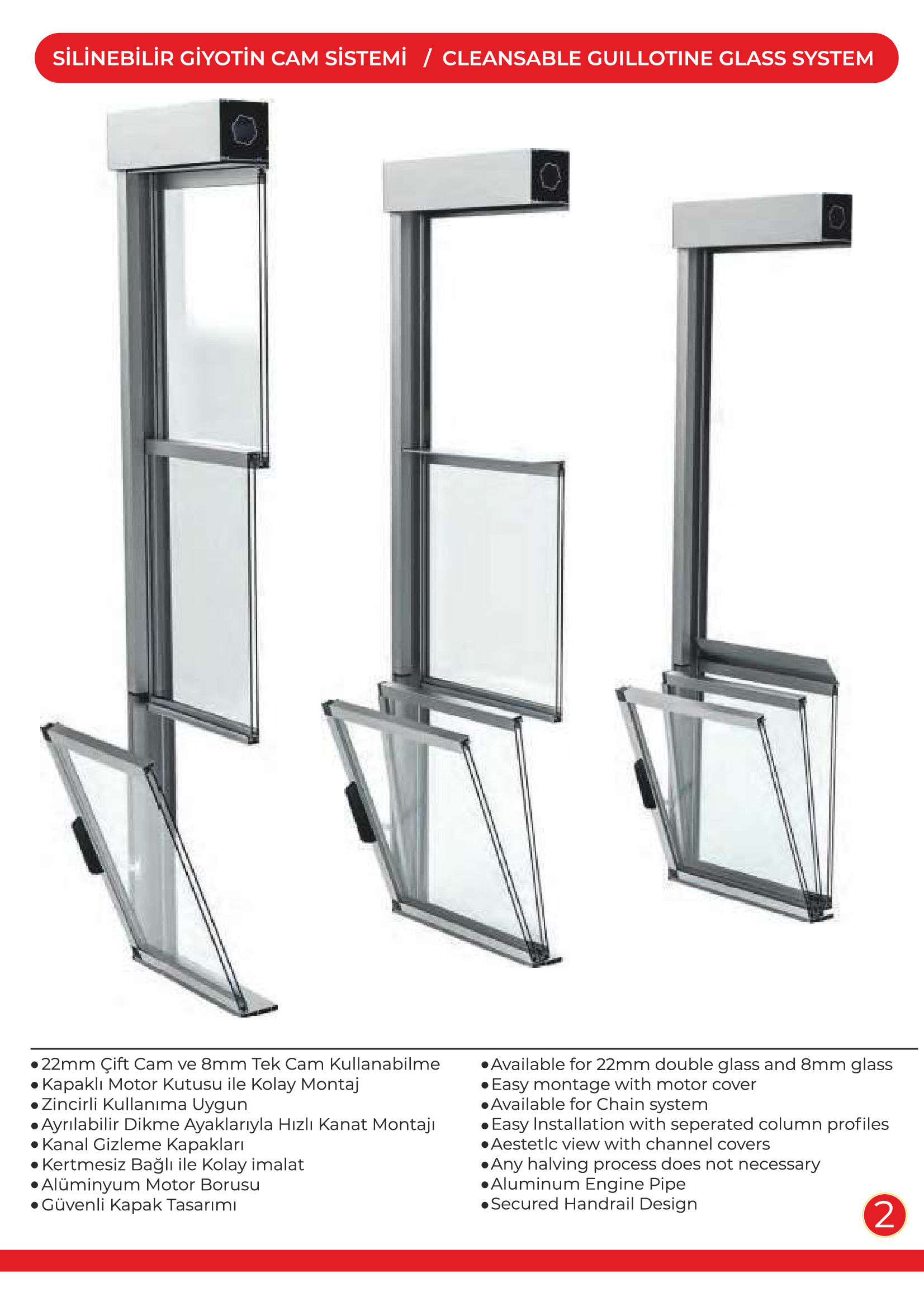 Silinebilir giyotin cam aksesuar 2